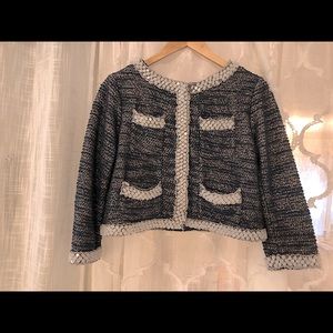 Anthropologie Chanel-style Cropped Jacket with Beading.